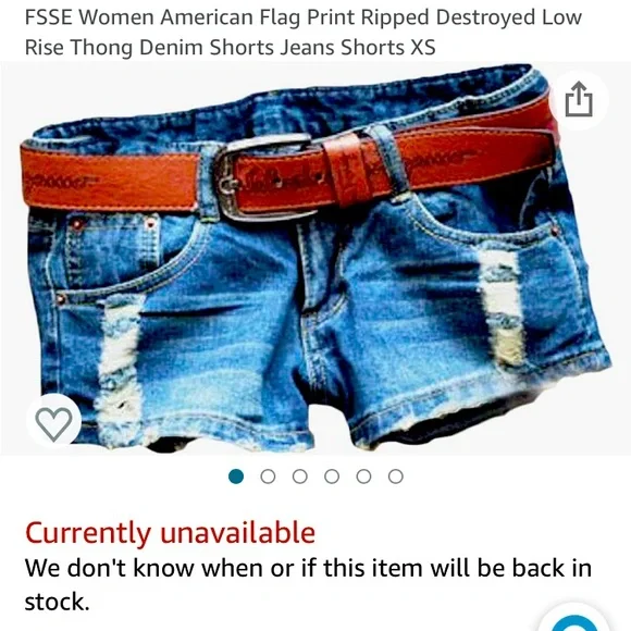 NWOT American flag back pocket jean shorts - Picture 2 of 6